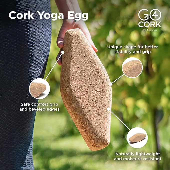 Go4Cork Cork Yoga Block | Non-Toxic, Alternative To Foam Yoga Blocks | Odorless, Soft, Non-Slip, Workout & Exercise | Yogi Gift Accessories | Men & Women | Eco Friendly, Sustainable