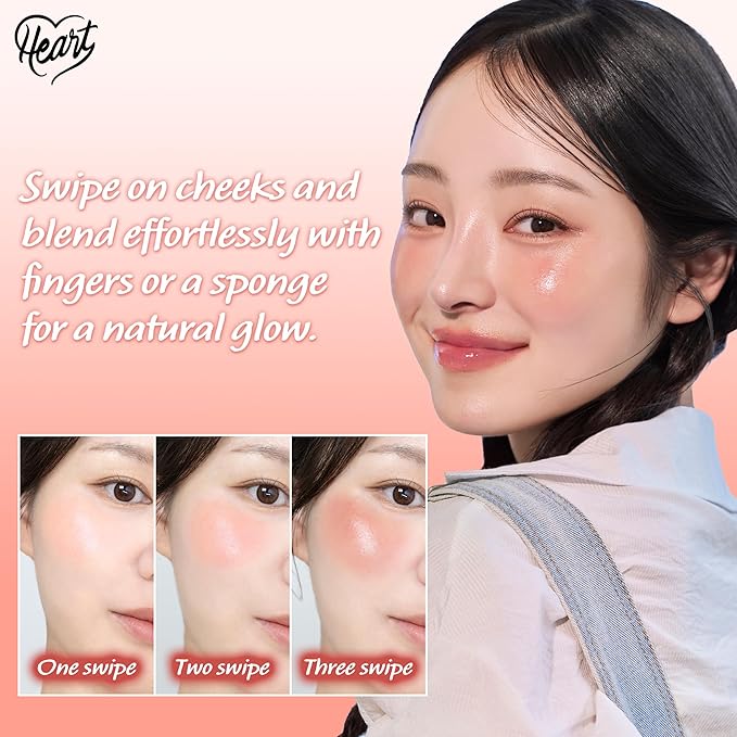 TOUCH IN SOL In My Heart Stick Blush (#Reddish brick) - Cream Blush Stick for Korean Makeup, Lip, Cheek & Shading Multi-Use, Blendable Milk Blusher for Dewy Glow, Kbeauty (0.21 Oz)