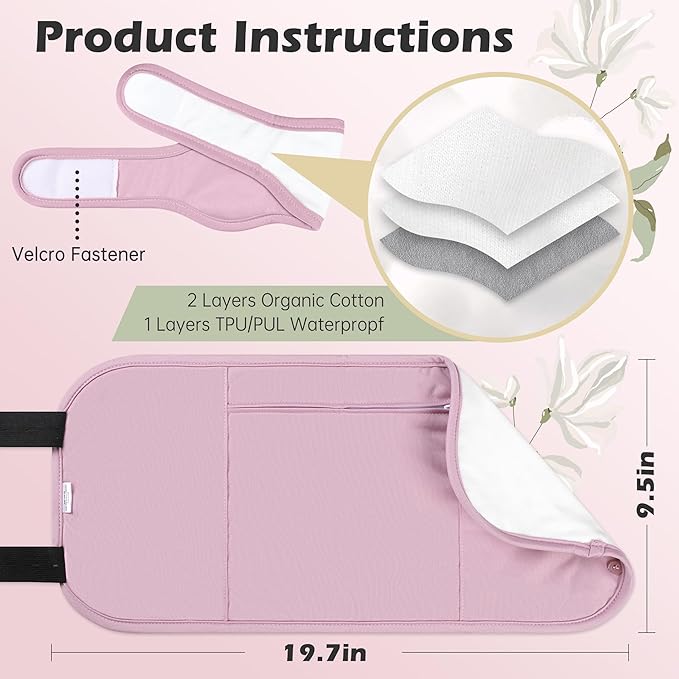 Castor Oil Pack Wrap with Organic Cotton Flannel, Reusable Castor Oil Packs for Stomach, Castor Oil Pack for Liver Detox, Castor Oil Pack Kit Purple（Castor Oil Not Include)