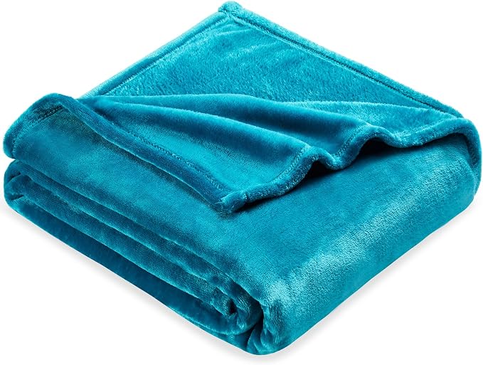 DREAMNINE Large Soft Fuzzy Flannel Fleece Throw Blanket for Couch Sofa 60" x 80", Decorative Solid Lightweight Velvet Bed Blanket, Luxury Cozy Shag Plush Microfiber Blankets for Bedroom,Twin Size,Teal