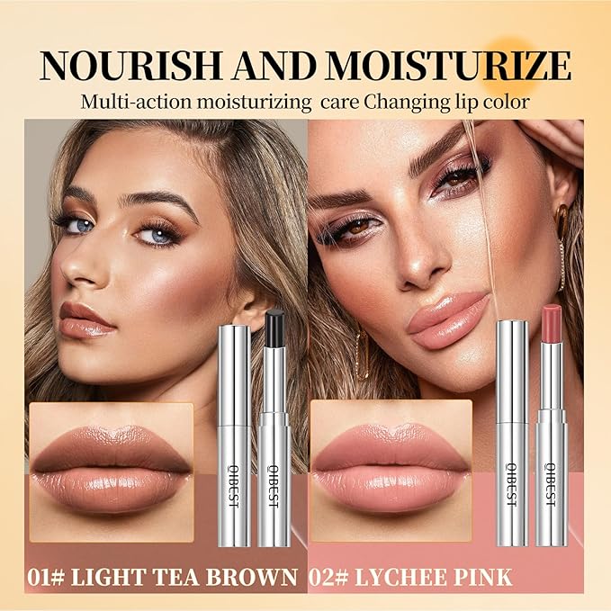 Dulele 2PCS Tinted Lip Balm Honey Lipstick Set, Black and Pink Honey Lipstick, Moisturizing Jelly lipstick Lip Care for Repairing Dry Lips