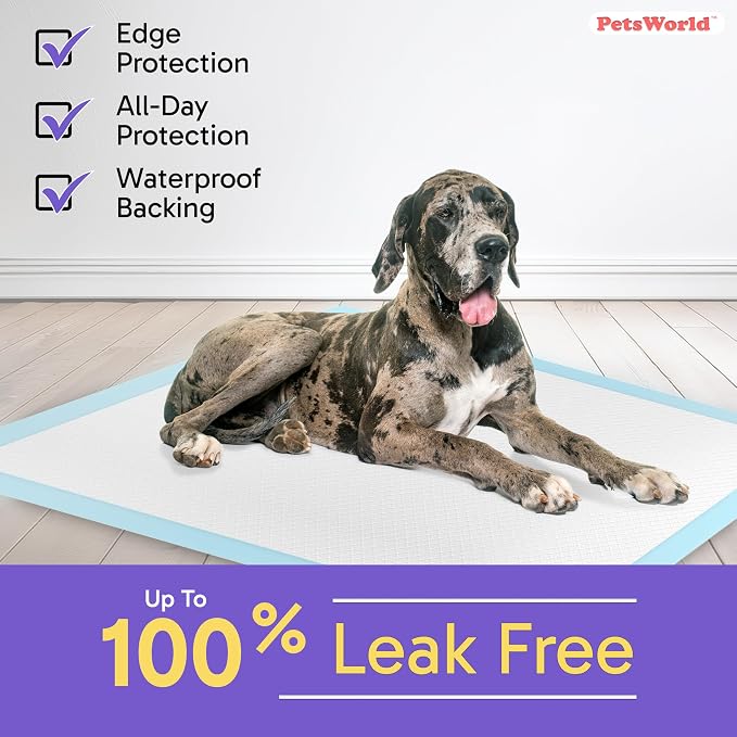 Pee Pads for Dogs 36x36 Fresh Scented | Dog Training Pads 150 Count | Fresh scented, 36x36 in, XXL, 150 pack, 5-layer leak-proof, waterproof backing, adhesive tabs, large breeds