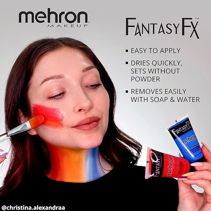 Mehron Makeup Fantasy FX Cream Makeup | Water Based | Halloween | Green Face Paint & Body Paint For Adults 1 fl oz (30ml) (GREEN)