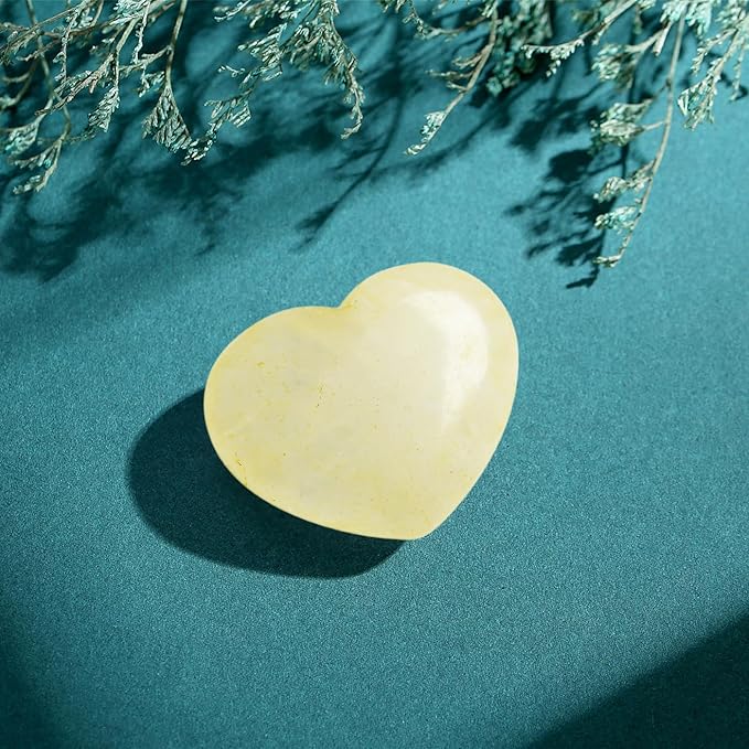 MAIBAOTA 45 mm Citrine Crystals Large Heart Stone Healing Crystals Natural Crystal Heart Reiki Gemstone Polished Heart Shaped Rocks Meditation Mothers Day Crystal Gifts for Mom Her