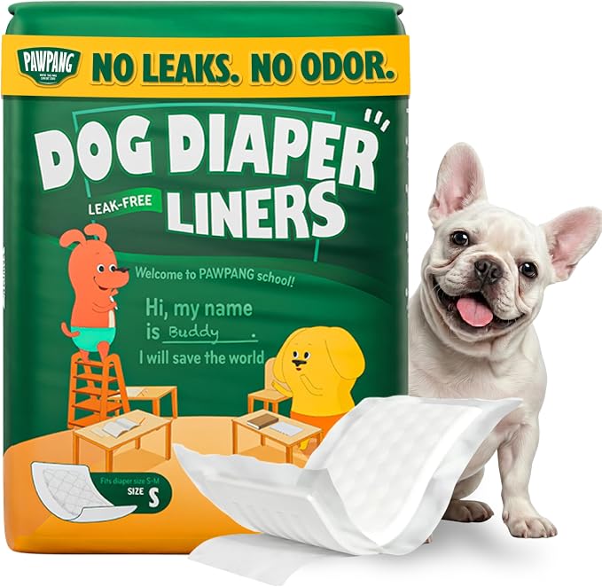 Dog Diaper Liners, Booster Pads for Male & Female Dogs, 100ct, S | Extra Leak Protection
