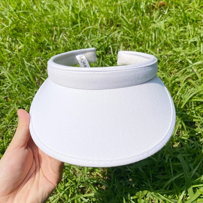 4 Pack Sun Visor Hats Women Men Clip on Cotton Wide Brim Visors Hat Outdoor Sports Golf Beach Travel Tennis Caps