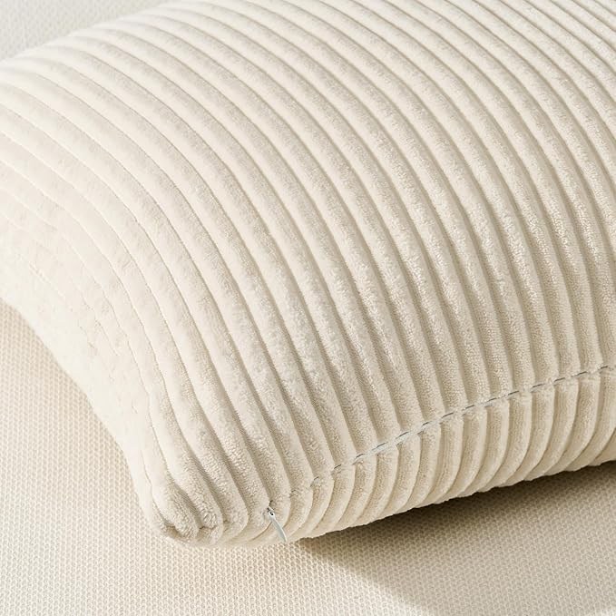 Topfinel Decorative Beige Throw Pillow Covers Cushion Cases, Set of 4 Soft Velvet Modern Double-Sided Designs, Natural Home Decor, Pillow Inserts Not Included (16x16 inch)