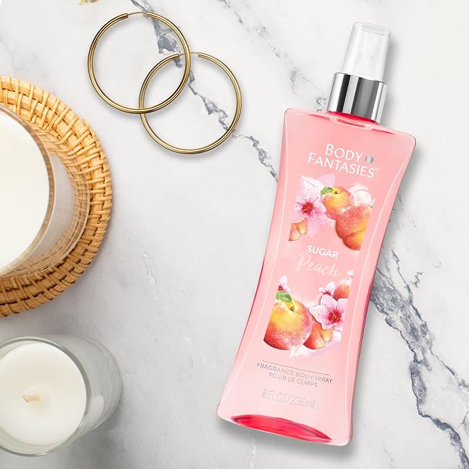 Body Fantasies Signature Fragrance Body Spray, Sugar Peach, 8 fl oz
