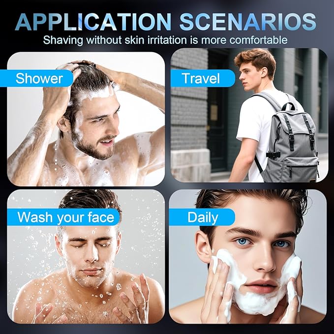 Snapbuy Electric Razor for Men, Snapbuy Electric Razor Pro of Father, Electric Shavers for Men,Ipx7 Waterproof Cordless Shaver with 90-Min Runtime, 4D Floating Head Rotary Shaver, Fast Charging(Blue)