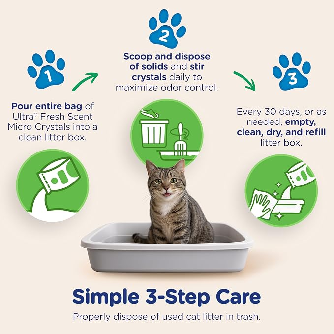 Ultra by Cat's Pride Fresh Scent Micro Crystals, Soft on Paws Litter, 5lb