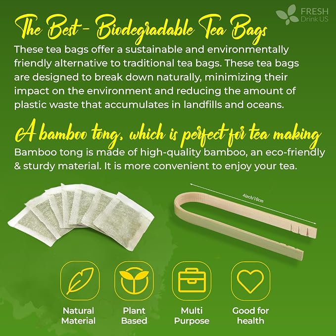 FreshDrinkUS, Premium 135 Fennel Tea Bags, 100% Natural & Pure from Fennel Seeds. Made with Natural Material Tea Bags. No Sugar, No Caffeine, No Gluten, Vegan.