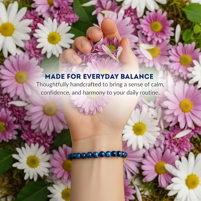 Cherry Tree Collection – Handmade Crystal Bracelets with Black Obsidian, Tiger’s Eye and 6 Other Gemstones for Men & Women – 8mm Beaded Bracelet for Healing, Protection & Positive Energy–Sizes S/M/L