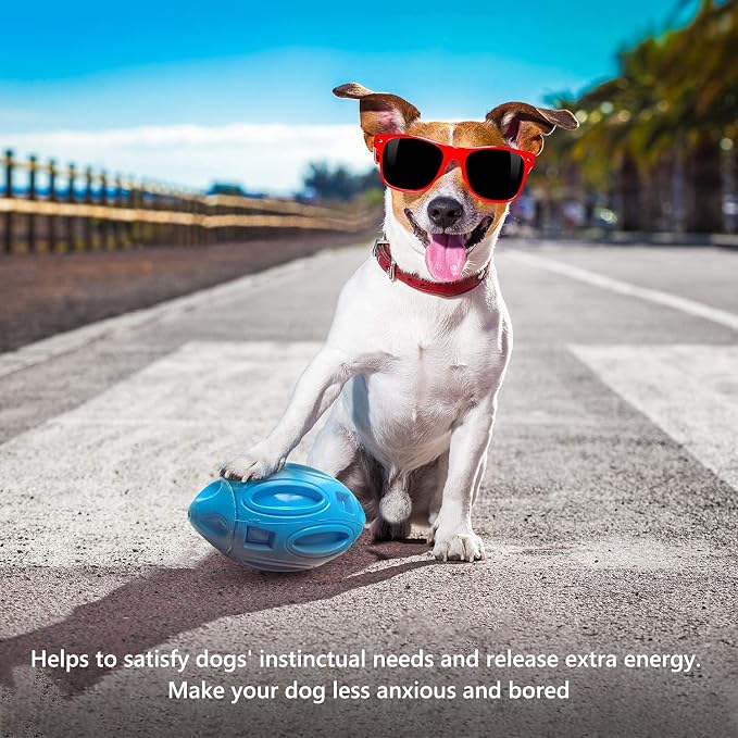 EASTBLUE Dog Toys for Aggressive Chewers, Indestructible Squeaky Football