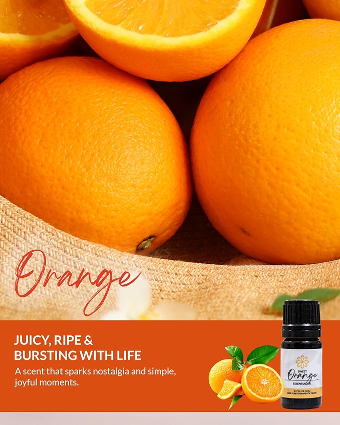 Essence Orange Essential Oil, 5 ml | Aromatherapy Oil for Diffusers & Personal Use | Natural Fragrance for Relaxation, Clarity & Wellness | Made in USA | Sweet & Refreshing Scent