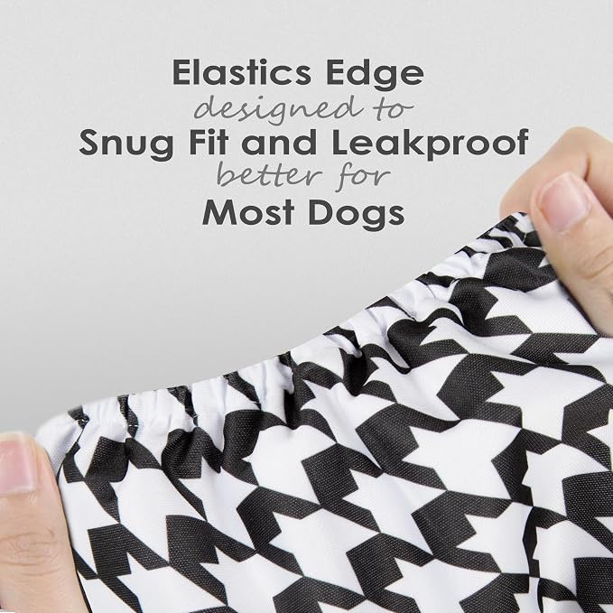 wegreeco Washable Male Dog Belly Band (Stylish Pattern)- Pack of 3 - Washable Male Dog Belly Wrap, Dog Diapers Male (Houndstooth, X-Large)