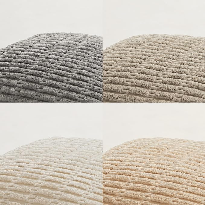 Fancy Homi 4 Packs Decorative Throw Pillow Covers for Living Room Couch Bed, Modern Farmhouse Boho Home Décor Accent Cushion Case, 24" x 16", Neutral