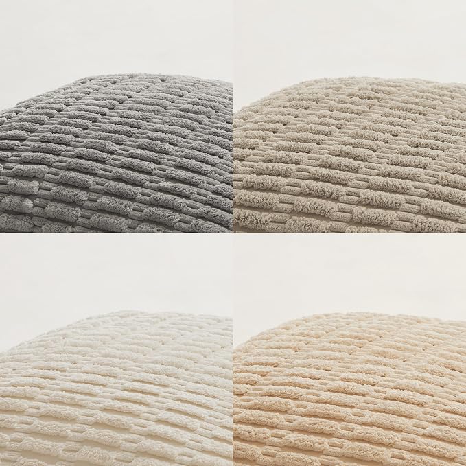 Fancy Homi 4 Packs Decorative Throw Pillow Covers for Living Room Couch Bed, Modern Farmhouse Boho Home Décor Accent Cushion Case, 20" x 12", Neutral