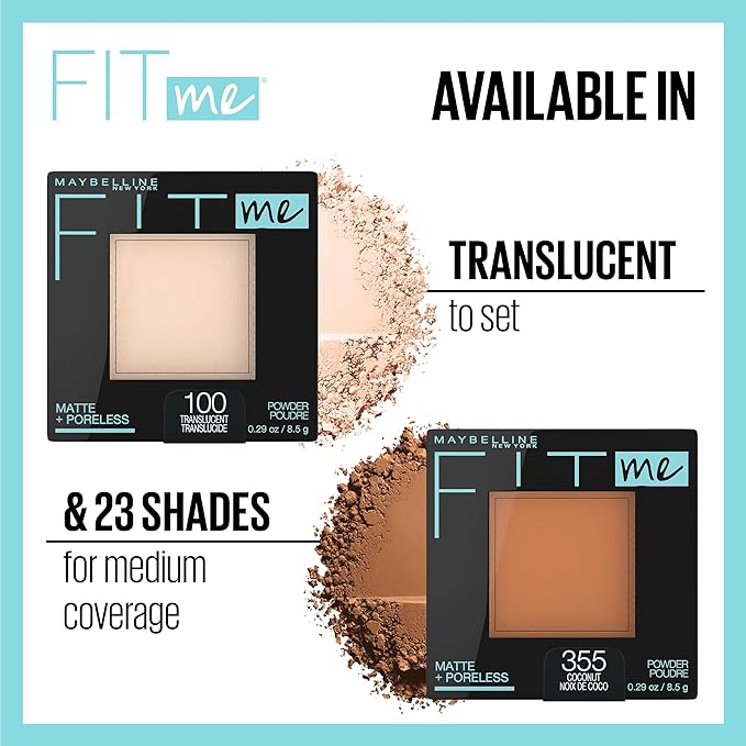 Maybelline Fit Me Matte + Poreless Pressed Face Powder Makeup & Setting Powder, Nutmeg, 1 Count