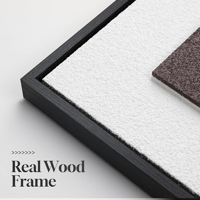 Large 3D Textured Framed Neutral Abstract Wall Art, Beige Brown Geometric Paintings Artwork for Walls, 3 Piece Modern Minimalist Earth Tone Pictures for Living Room Dining Bedroom Wall Decor 20x30 In