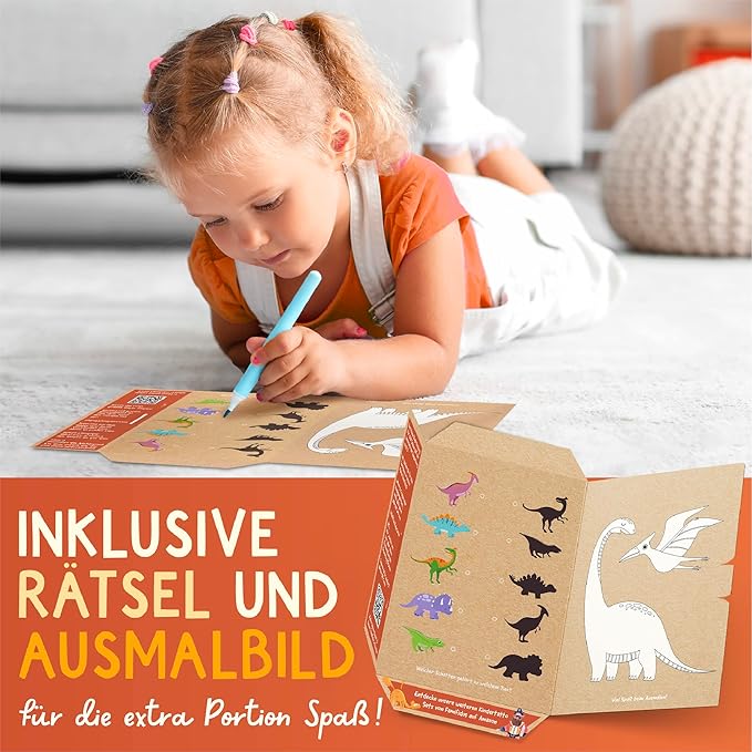 120 Skin-friendly Kids Tattoos - Dermatologically Tested & Rated VERY GOOD - Made in Germany - Our Temporary Tattoos for Kids (Dinos Theme)
