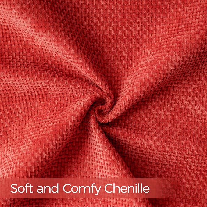a moment Red Chenille Throw Pillow Covers 24x24 Inch Pack of 2 Modern Decorative Throw Pillow Cases Farmhouse Cross Covers Home Decor for Sofa Bedroom Living Room