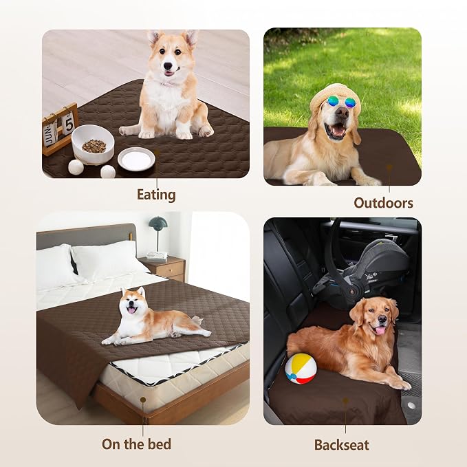 gogobunny Waterproof Blanket, Couch Covers for Dogs, Reversible Protector | 3X Stronger Leakproof, Scratch Proof Durable Furniture Protection, Stain Resistant, Washable, 30x70 Inch Dark Chocolate