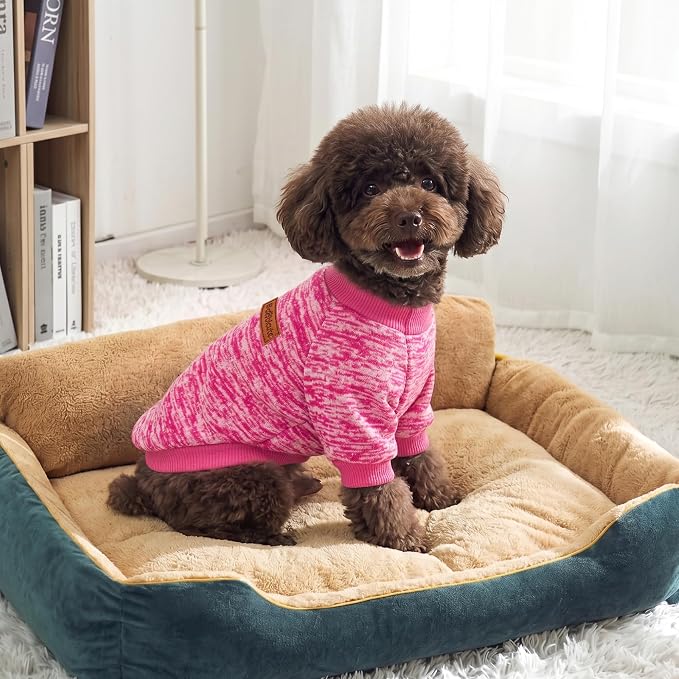 3 Pack Dog Sweaters for Small Dogs Girl Boy Winter Fleece Clothes Warm Soft Dog Sweatshirt Outfit for Dogs Cats Pet Apparel