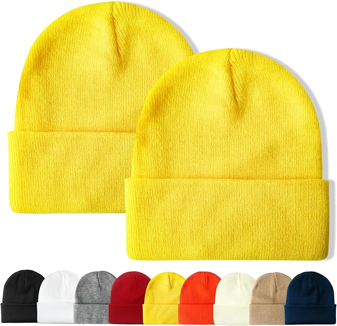 PFFY Unisex Beanie Hats for Men Women Knit Winter Beanies