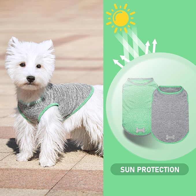 KYEESE 2Pack Dog Shirt for Large Dogs Sun Protection Tank Top for Summer | Reflective for Safety, Lightweight & Breathable, Shedding Control, Skin-Friendly for Sensitive Dogs, Easy On/Off, Quick Dry