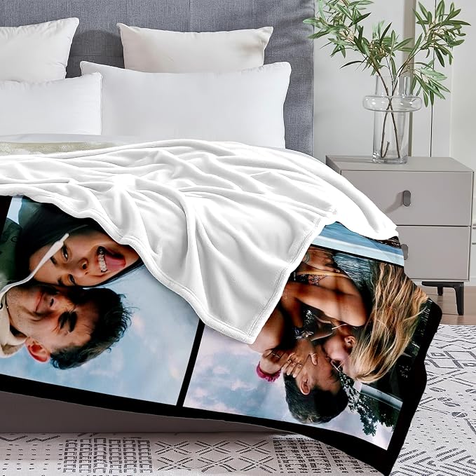 Yofair Ships Next Day, Custom Blanket with Picture Wedding Anniversary Valentines Day Gifts for Him Her Personalized Photo Blankets I Love You Couple Gift for Women Boyfriend Girlfriend Wife Husband