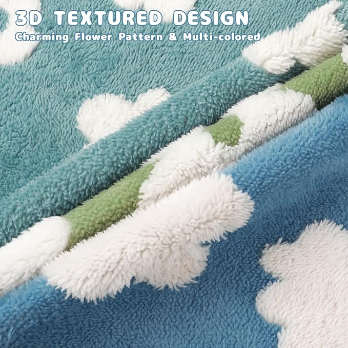 Luciphia Waterproof Dog Blanket for Large Dogs Cats Soft Reversible Fleece | Puppy Pet Blanket, Indoor Cats, Washable Cute Cozy Throw, Bed Cover, Couch Furniture Protector Gift(85" x 57", Blue)
