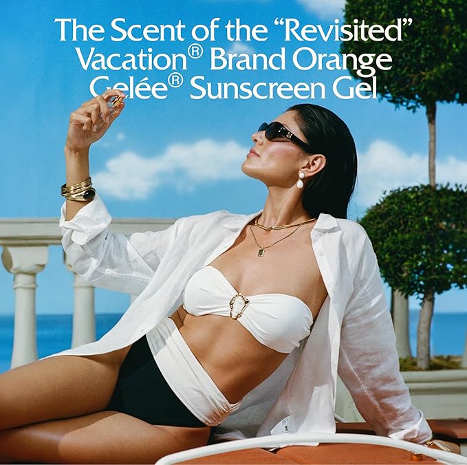 VACATION Orange Gelée Eau de Toilette, French Riviera Sunscreen Perfume, Unisex Scent of Bergamot, Clove & Sandalwood, 1 Fl. Oz.