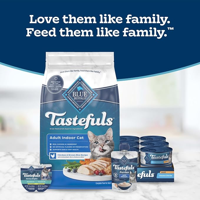 Blue Buffalo Tastefuls Chicken Adult Indoor Dry Cat Food, 15 lb | Chicken & Brown Rice Recipe, Antioxidant-Rich LifeSource Bits, No Corn, Wheat, or Soy