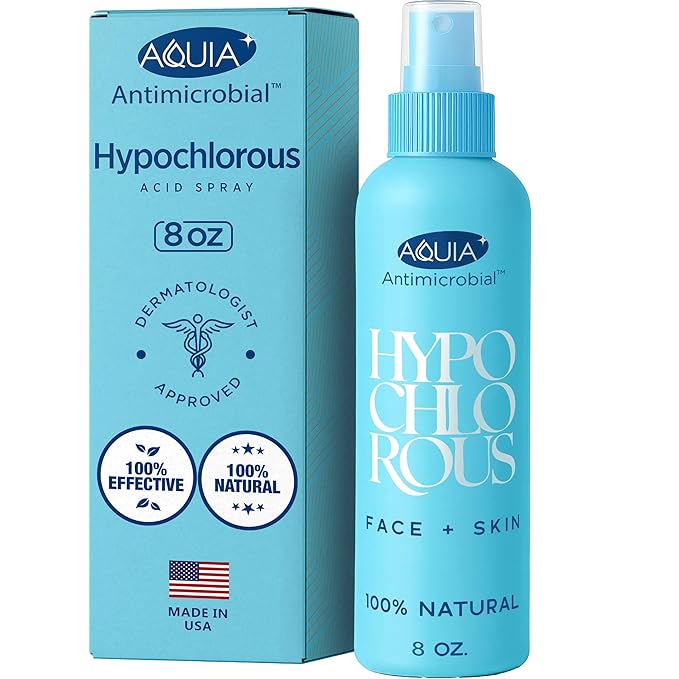 Hypochlorous Acid Spray for Face and Skin; Facial Cleanser | 8oz Face Mist Hypochlorous Acid Spray for Skin, Acne, Rash, Eczema, Wound | Antimicrobial Facial Cleanser Acne Sprays; Smart Skincare