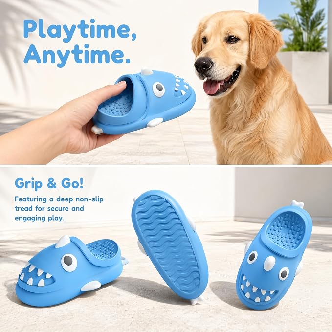 Shark-Shaped Dog Chew and Drag Toy, Squeaky Indoor/Outdoor Plaything, Interactive Chewing Toy for Dogs, Sound-Emitting Toy for Self-Entertainment and Boredom Relief