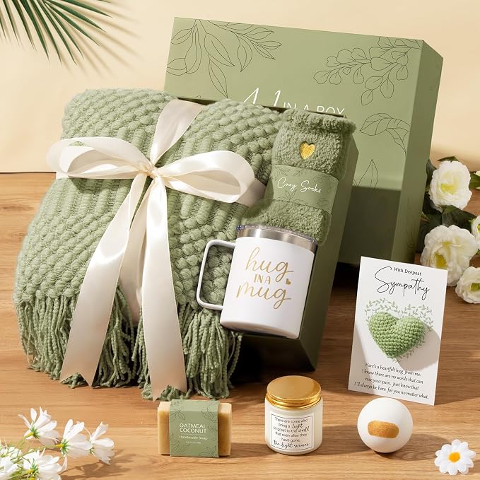 Sympathy Gifts for Loss of Loved One, Condolences Gift Baskets Grief Gifts | Memorial Bereavement Gift Ideas for Loss of Mom Dad, Hug In A Box Miscarriage Gifts for Mothers Thinking of You Care Package