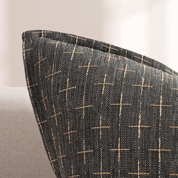 Pillow Covers 26x26 Set of 2 Soft Polyester Textured Pillow Covers with Stylish Flange Edge Cozy Farmhouse Throw Pillows for Couch Bed Sofa Living Room