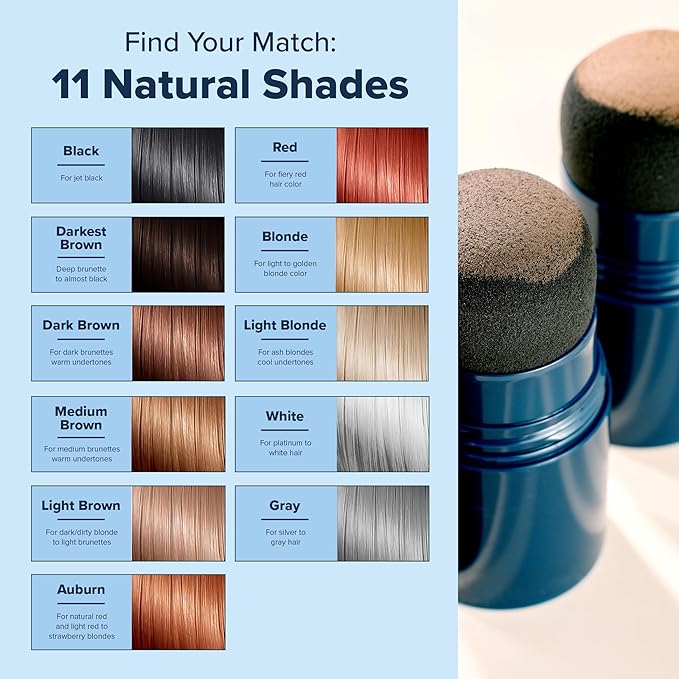 TRUHAIR Color & Conceal Waterproof Root Touch Up Hair Color Concealer - Hair Cover up for Gray Coverage and Hairline Filling - 11 Hair Colors Available (Medium Brown)