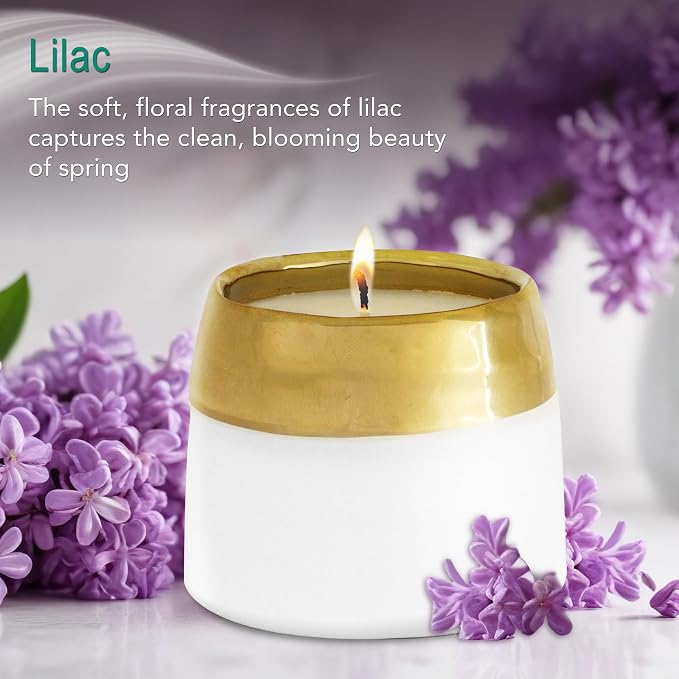 Hyggelight - The Growing Candle, Lilac Scented Aromatherapy Candles, 10oz Pot, 100% Soy, Clara
