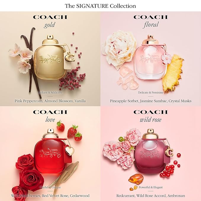 COACH Love Jumbo Eau de Parfum Spray - Women's Fragrance - Floral Fruity - With notes of Wild Strawberry, Red Velvet Rose & Vibrant Cedarwood - 5.0 Fl Oz