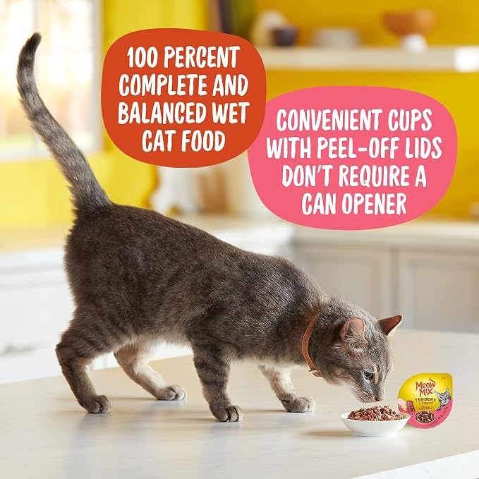 Meow Mix Tenders in Sauce, Wet Food with Real Chicken & Beef, 12 Cups
