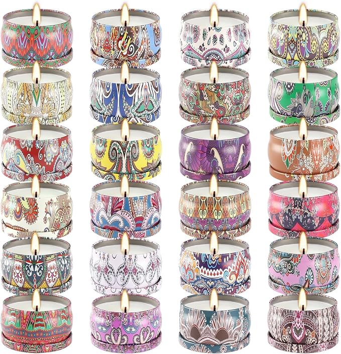 WPONSZU Scented Candles Gift Set, 2.5 oz Soy Wax Aromatherapy Candle for Home, Romantic Candles Gift for Mother Day Christmas Valentines Birthday (24 Pack)