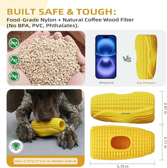 Ansoniser Long-Lasting Interactive Dog Toy - Corn Cob Chew Toy