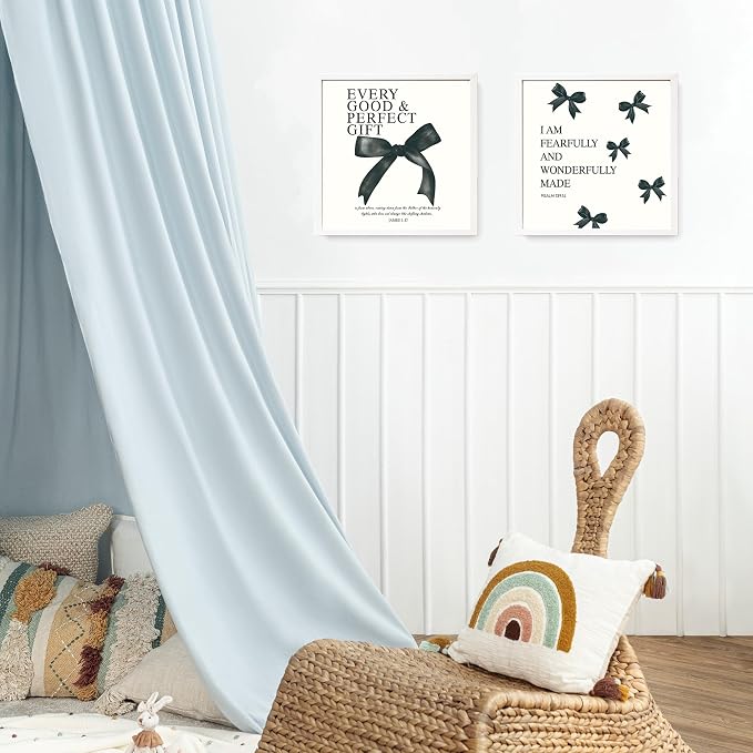 LARTSFRO Coquette Black Bow Bible Wall Art Decor Posters, Black Bow Room Bedroom Bathroom Dorm Wall Art Decor Aesthetic for Teen Girls Gifts, Inspirational Bible Verses Bow Wall Decor, 10x10 Inch Set of 4 Pcs Bow Pictures (UNFRAMED)