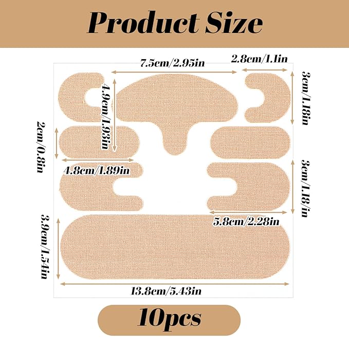 10Pcs Facial Patches Face Tape, Non-Invasive Wrinkle Tape for Face, Japanese Faces Tapes,Overnight Wrinkle Remover, High Elasticity Multifunctional Wrinkles Forehead Eyes Faces (Beige, 2.5cm)