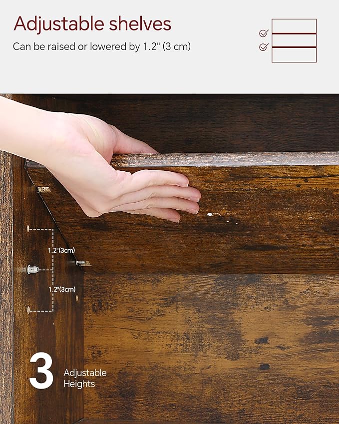 SUNMORY 6 Tier Tree Bookshelf, Tall Small Bookcase with Storage Cabinet | Modern Narrow Bookshelves Organizer, Floor Standing Book Case Shelf for Bedroom Living Room Home Office Corner, Rustic Brown