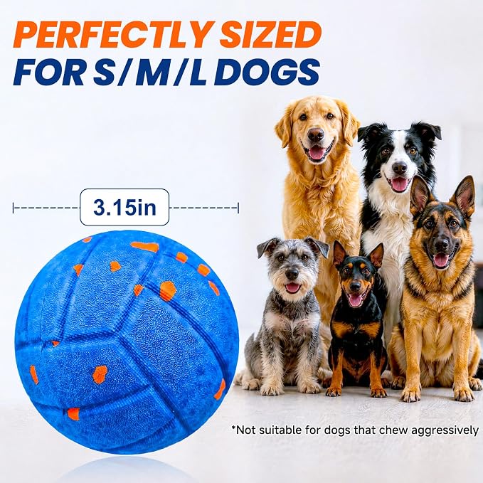 Smart Interactive Dog Toy to Keep Them Busy, Automatic Moving, E-TPU Material, 3 Interactive Modes, IPX7 Waterproof, USB Rechargeable, Active Rolling Ball for Puppy, Medium and Large Dogs (Blue)