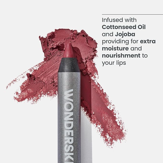 Wonderskin Lipliner Pencil - 360 Contour Lipliner, Long Lasting, Sharpenable, Waterproof and Transfer-Proof Nude Lip Liner Pencil (Rosewood)