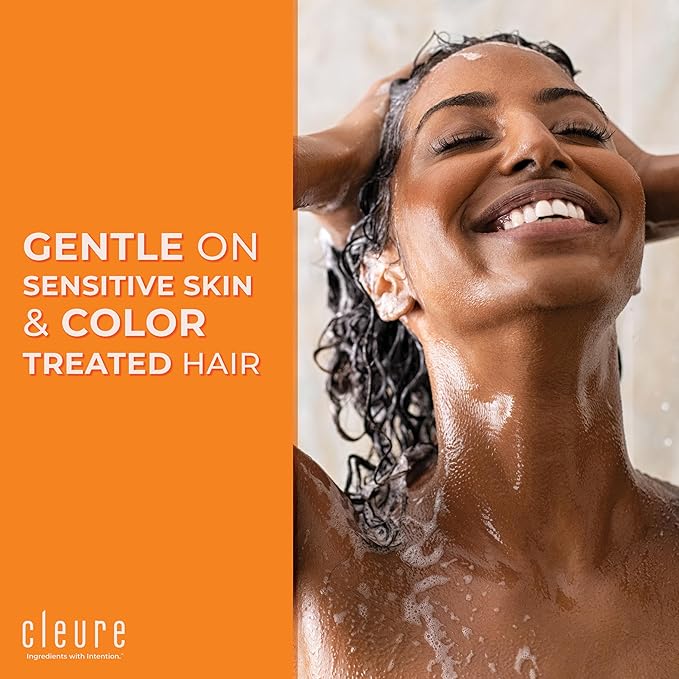 Cleure Shampoo and Conditioner Set Sulfate Free, Fragrance Free for Sensitive Skin - Volumizing Shampoo & Hydrating Conditioner (12 Oz each, Pack of 2)
