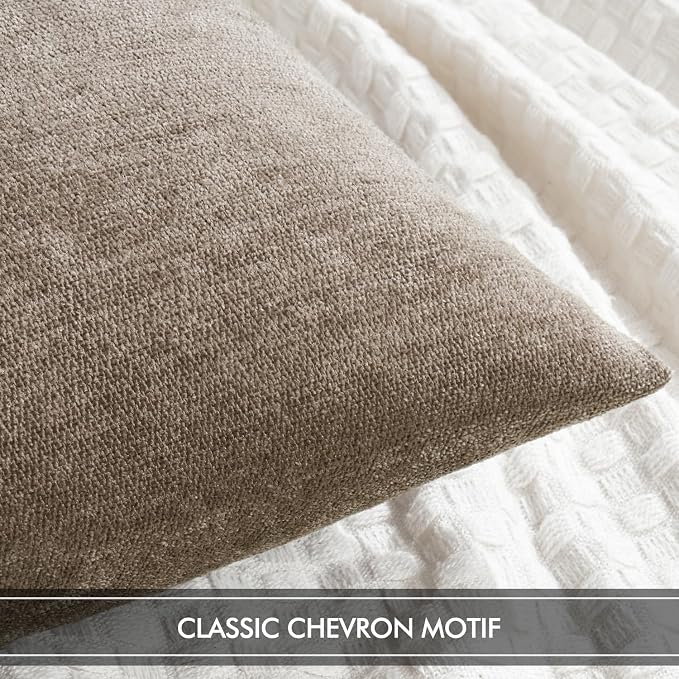 MIULEE Pack of 2 Light Brown Decorative Pillow Covers 18x18 Inch | Soft Couch Throw Pillows Farmhouse Cushion Covers for Home Decor Sofa Bedroom Living Room